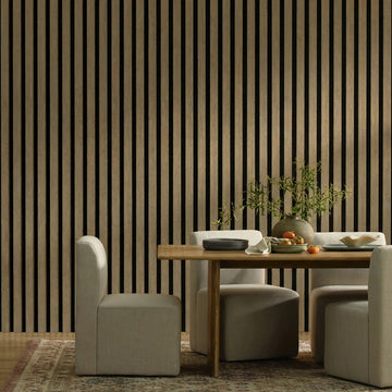 Garvee 4-Pack 47 x 12 Inch 3D Fluted Wood Slat Acoustic Panels, Soundproof Wall Decorative Panels for Home Theater Studio and Media Walls