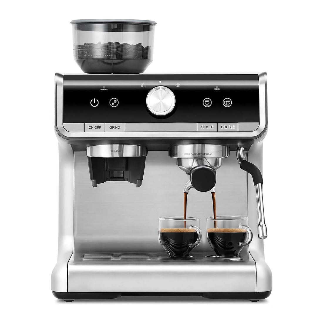 GARVEE Bean to Cup Espresso Machine Professional Coffee Maker with Integrated Grinder and Milk Frother