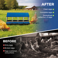 Garvee Chicken Nesting Boxes 4 Hole Metal Wall Mount Roll Away Nest With Removable Trays For Chicken Coop, Durable Galvanized Steel, Ventilated, Easy Egg Collection,Blue