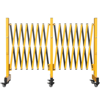 Garvee 5.2m Industrial Metal Expanding Barrier – Retractable Concertina Fence with Castor Wheels – Portable Barricade Gate for Construction Sites & Traffic Control