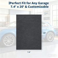 Garvee Car Garage Mat Heavy Duty 7.4x20 ft Waterproof PE Backing Leak-Proof Slip-Resistant Felt Cover for Driveway Black