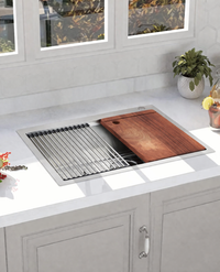 Garvee 71×56 cm Drop-In Top Mount Kitchen Sink, Single Bowl, 16 Gauge 304 Stainless Steel, Deep Basin, Silver
