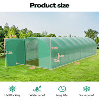 Garvee 27x10x7ft Walk-in Greenhouse – Heavy-Duty Galvanised Steel Frame with 16 Mesh Windows & Swing Door for Large Garden Allotments