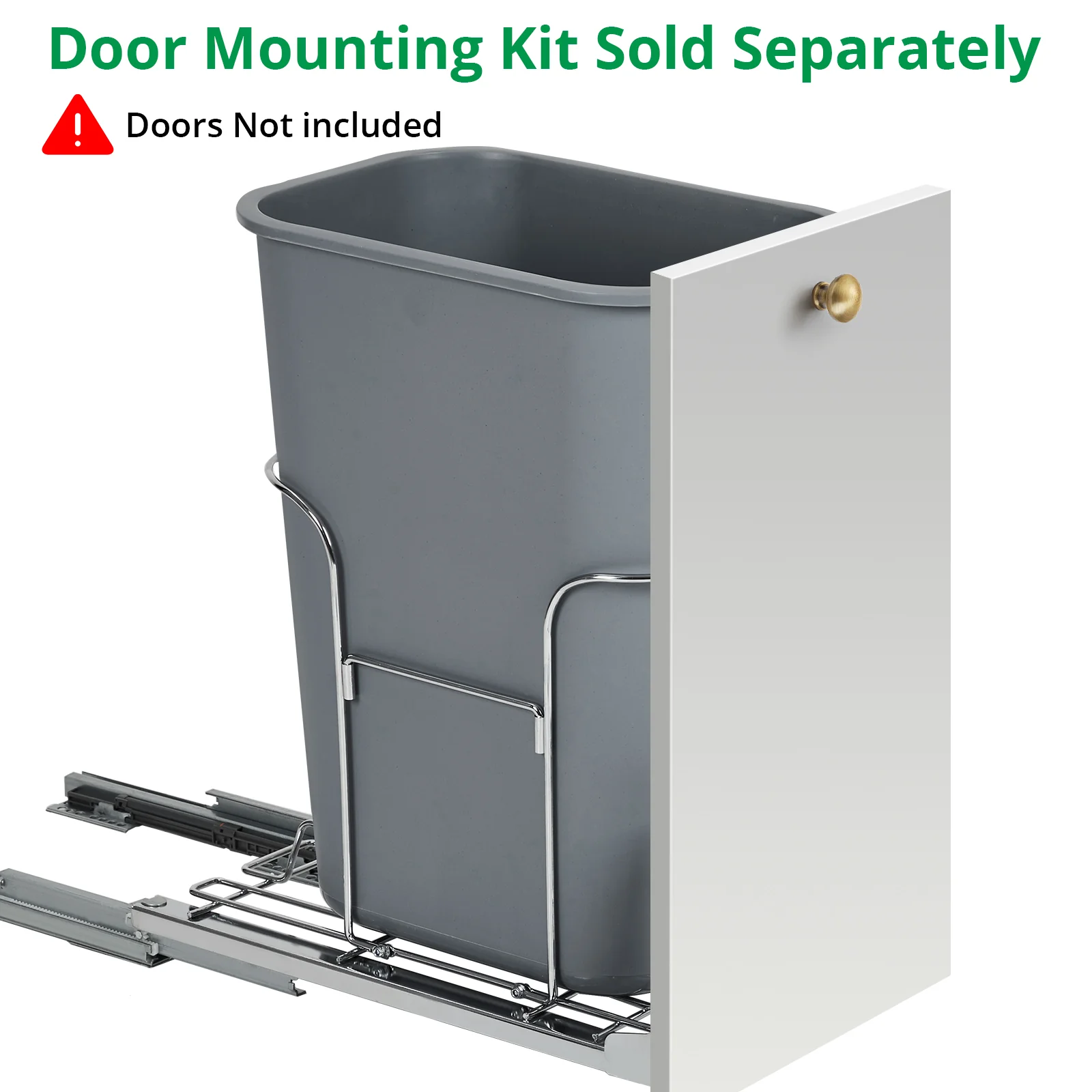 Garvee Pull Out Kitchen Waste Recycling Bin 33.1 L 35.0 qt Capacity with Full Extension Runners for Under Cabinet Cupboard Space Saving
