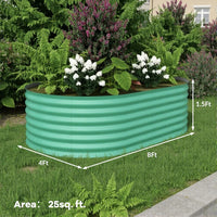 Garvee 244*122*46 cm Galvanized Raised Garden Bed - Rust-Resistant Metal Planter Box for Vegetables, Flowers, Herbs, Green