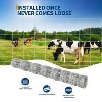 Garvee Cattle Fence Heavy Duty Galvanized Wire Fencing for Hog Goat Sheep Deer Yard Protection 1.5m-49.7m Durable Chain Link Fence