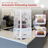 Garvee Commercial Countertop Display Refrigerator 4-Sided Glass Cake Showcase CL-78-1 Energy Class B White 425mm Wide