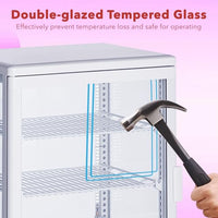 Garvee Commercial Countertop Display Refrigerator 4-Sided Glass Cake Showcase CL-78-1 Energy Class B White 425mm Wide