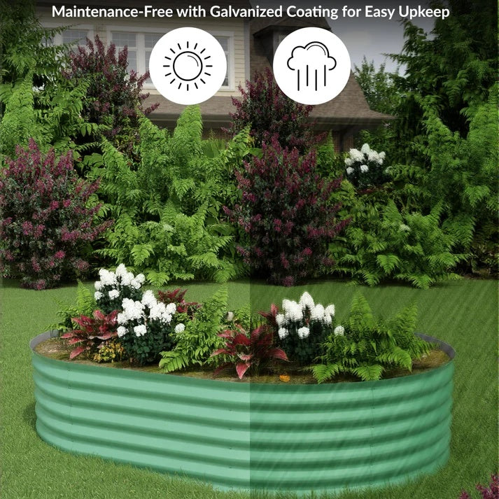 Garvee 244*122*46 cm Galvanized Raised Garden Bed - Rust-Resistant Metal Planter Box for Vegetables, Flowers, Herbs, Green