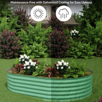 Garvee 244*122*46 cm Galvanized Raised Garden Bed - Rust-Resistant Metal Planter Box for Vegetables, Flowers, Herbs, Green
