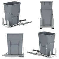Garvee Pull Out Kitchen Waste Recycling Bin 33.1 L 35.0 qt Capacity with Full Extension Runners for Under Cabinet Cupboard Space Saving