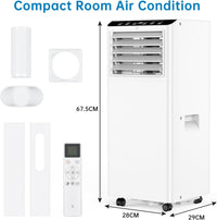 Garvee 7000 BTU Portable Air Conditioner 3-in-1 Cooling Dehumidifier and Fan Unit with Remote Control 33x33x87.5 cm White