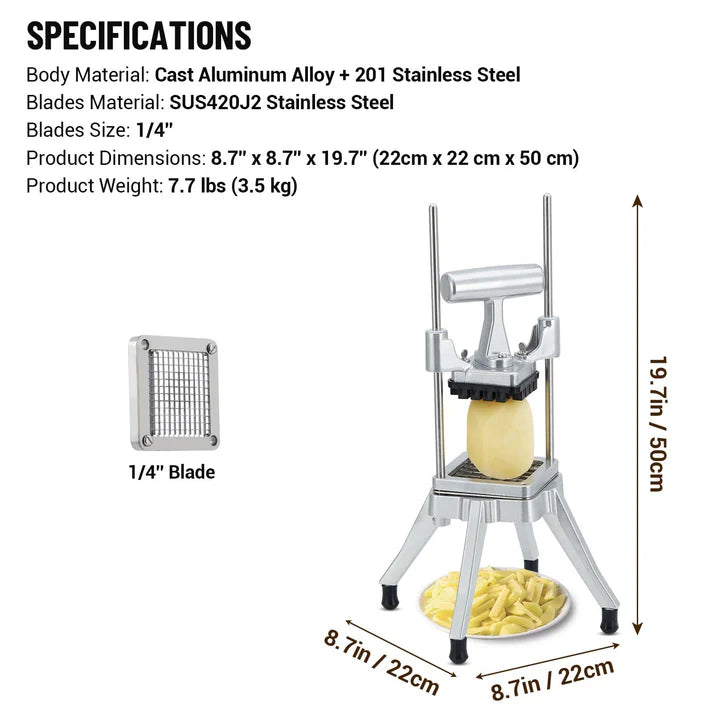 Garvee Vegetable Fruit Slicer 14 Inch Stainless Steel Commercial Manual Slicer for Kitchen Silver
