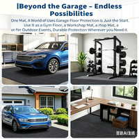 Garvee Car Garage Mat Heavy Duty 7.4x20 ft Waterproof PE Backing Leak-Proof Slip-Resistant Felt Cover for Driveway Black
