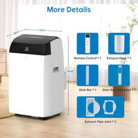 Garvee 12000 BTU Portable Air Conditioner 4-in-1 Cooling Heating Dehumidifier and Fan Unit 39.6x46x86.5 cm White