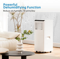 Garvee 7000 BTU Portable Air Conditioner 3-in-1 Cooling Dehumidifier and Fan Unit with Remote Control 33x33x87.5 cm White