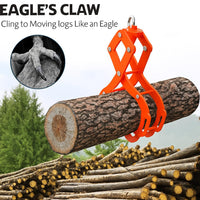 Garvee 91cm Log Tongs, 4 Claw Heavy Duty 1.5 Ton Log Grabber for Tractors, Forklifts & ATVs - High Visibility Skidding Tongs, Orange