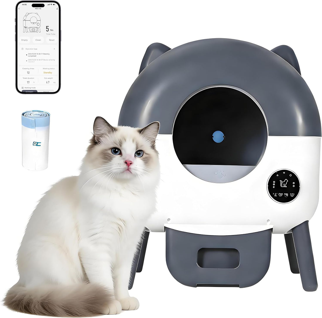 GARVEE Self Cleaning Cat Litter Tray, 76L Extra Large Automatic Litter Tray for Multi-Cats with App Control, Odour Freshener & Washable Box Keep Cat Litter Ever Clean