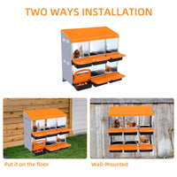 GARVEE 6 Hole Roll Away Chicken Nesting Box Galvanised Steel Hen Laying System for Poultry Coops