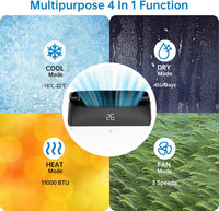 Garvee 12000 BTU Portable Air Conditioner 4-in-1 Cooling Heating Dehumidifier and Fan Unit 39.6x46x86.5 cm White