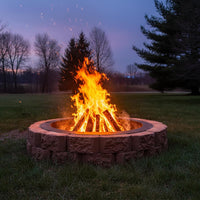 Garvee 48-Inch Smokeless Fire Pit Ring, Easy Install Iron Panels, Rust-Proof Painted Steel, Freestanding or In-Ground Use, Outdoor Camping