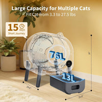 GARVEE Self Cleaning Cat Litter Tray, 76L Extra Large Automatic Litter Tray for Multi-Cats with App Control, Odour Freshener & Washable Box Keep Cat Litter Ever Clean