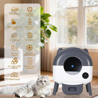 GARVEE Self Cleaning Cat Litter Tray, 76L Extra Large Automatic Litter Tray for Multi-Cats with App Control, Odour Freshener & Washable Box Keep Cat Litter Ever Clean