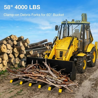 Garvee 147cm Heavy-Duty Clamp-on Tractor Debris Forks – 1800kg Capacity Loaders & Skid-Steer for Clearing Debris, Logs & Farm Waste