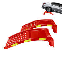 Garvee Red Set of 2 Heavy Duty Car Ramps 88.9 cm with Night Safety Reflective Strips for Home Garage and Workshop