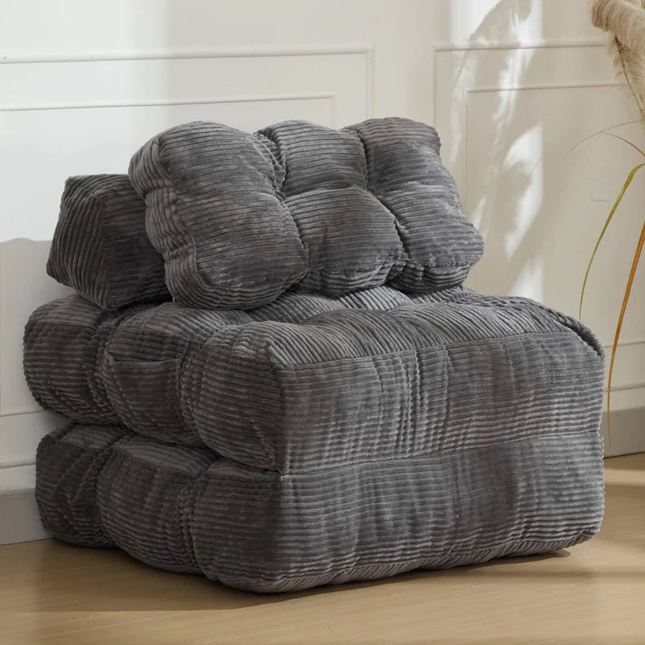 Garvee 3-in-1 Folding Convertible Sofa Bed with Pillow, Portable Sleeper Chair for Living Room Bedroom, Grey Single, Space-Saving, Comfortable, No Assembly