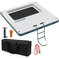 Garvee 3 x 3 m Heavy Duty Inflatable Water Hammock Floating Dock Platform Square Mesh Centre Raft for Lake and River