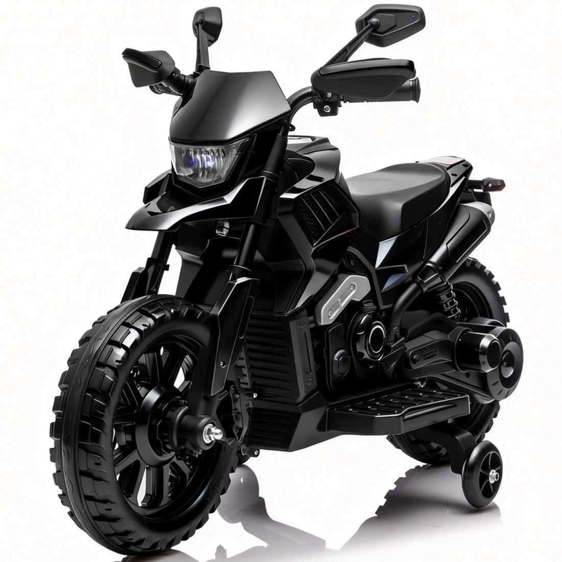 Garvee Electric Ride-On Motorcycle for Kids – 6V Battery Powered Motorbike with Training Wheels, Headlight, wireless Music, 2-5 MPH, Ideal Gift for Boys & Girls Age 3+, Black