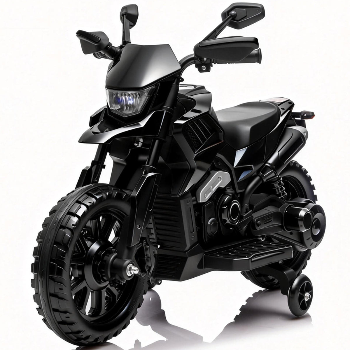Garvee Electric Ride-On Motorcycle for Kids – 6V Battery Powered Motorbike with Training Wheels, Headlight, wireless Music, 2-5 MPH, Ideal Gift for Boys & Girls Age 3+, Black