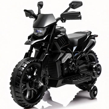 Garvee Electric Ride-On Motorcycle for Kids – 6V Battery Powered Motorbike with Training Wheels, Headlight, wireless Music, 2-5 MPH, Ideal Gift for Boys & Girls Age 3+, Black