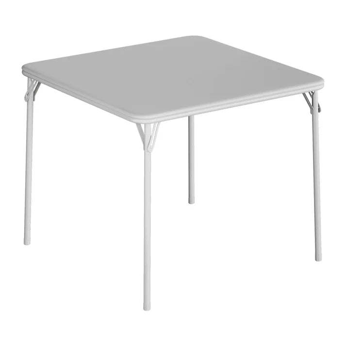 Garvee Grey Portable Square Folding Card Table 85.3 cm (33.6 in) with Soft PU Leather Cushion Top for Dining Living Room and Camping