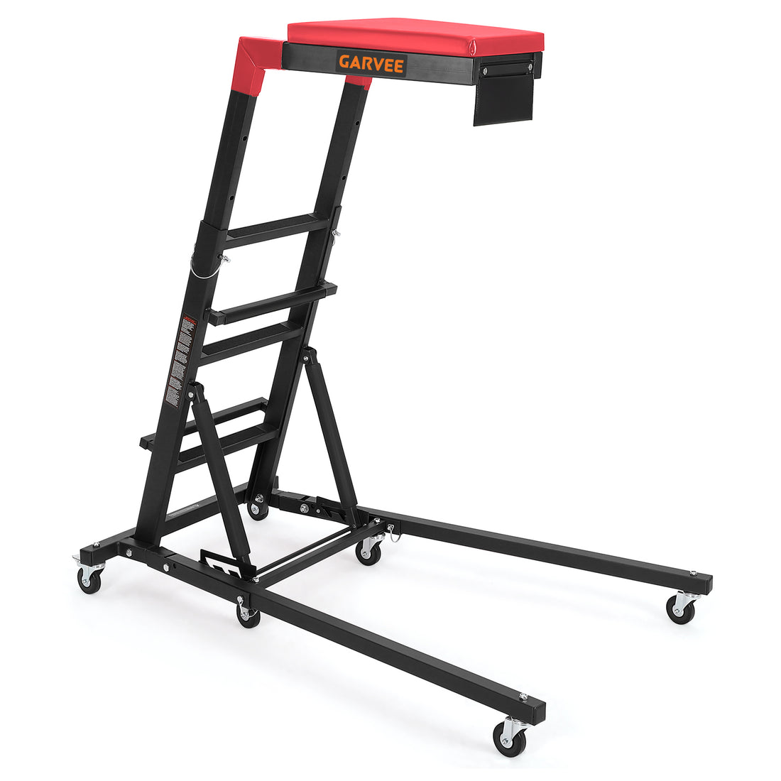 GARVEE Heavy Duty Topside Engine Creeper 181kg Capacity Foldable Height Adjustable 122-168cm Padded Deck Mechanics Creeper with Castors Garage,Black