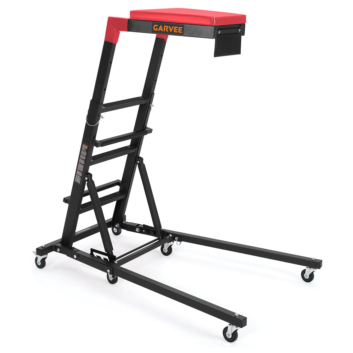 GARVEE Heavy Duty Topside Engine Creeper 181kg Capacity Foldable Height Adjustable 122-168cm Padded Deck Mechanics Creeper with Castors Garage,Black