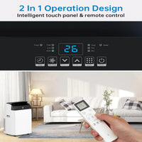 Garvee 12000 BTU Portable Air Conditioner 4-in-1 Cooling Heating Dehumidifier and Fan Unit 39.6x46x86.5 cm White