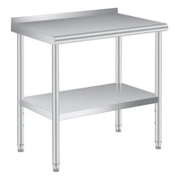 Garvee Silver Stainless Steel Commercial Catering Prep Table 91.4 x 61 x 88.9 cm Heavy Duty Work Table with Adjustable Under Shelf for Kitchen and Garage