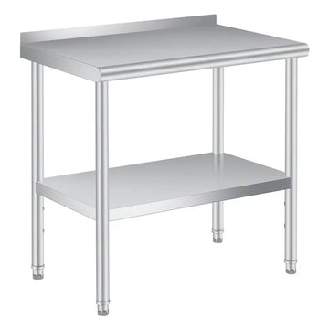 Garvee Silver Stainless Steel Commercial Catering Prep Table 91.4 x 61 x 88.9 cm Heavy Duty Work Table with Adjustable Under Shelf for Kitchen and Garage
