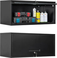 Garvee Grey Wall Mounted Heavy Duty Steel Metal Storage Cabinet with Secure Lockable Doors and Easy Assembly for Garage Workshop and Medical Use