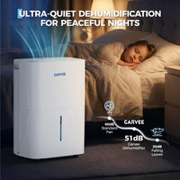 Garvee 20 L Portable Electric Dehumidifier Up to 4500 sq ft Coverage Quiet 51 dB with Continuous Drainage Auto Defrost and Washable Filter for Home Damp and Mould Control