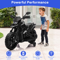Garvee Electric Ride-On Motorcycle for Kids – 6V Battery Powered Motorbike with Training Wheels, Headlight, wireless Music, 2-5 MPH, Ideal Gift for Boys & Girls Age 3+, Black
