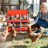 Garvee 6-Compartment Chicken Nesting Box – Poultry Laying Box with Removable Trays for Easy Cleaning, Heavy-Duty Design for Coops & Farmyards – Red