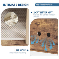 Garvee Double Layer Cat Litter Box Furniture With Scratching Post And Litter Mats, Wooden Corner Cabinet, Multi-Functional, Easy To Clean, Natural Wood Color