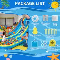 Garvee 8-in-1 Inflatable Water Slide Park, Hexagonal Dragon Kids Bounce House with 550W Blower, UK Plug