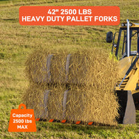 Garvee 107cm Clamp-On Debris Forks for Tractor Buckets, 1134kg 5-Tine Bucket Fork Attachment for Brush, Logs & Yard Cleanup