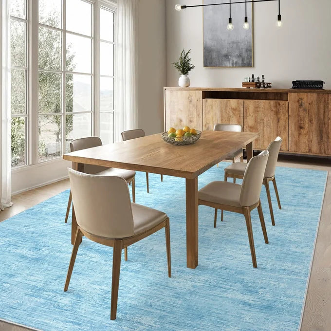 Garvee 200x290cm Modern Neutral Solid Colour Machine Washable Rug Hardwearing Carpet for Living Room Bedroom and Dining Area