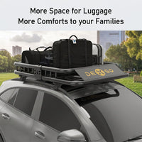 Garvee 46" x 36" x 5" Universal Roof Rack Basket with Cargo Net, Heavy Duty Luggage Holder for SUVs, Trucks, Vehicles, Black, 200 Lbs Capacity