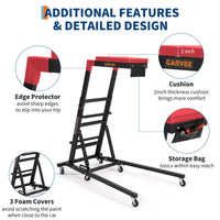 GARVEE Heavy Duty Topside Engine Creeper 181kg Capacity Foldable Height Adjustable 122-168cm Padded Deck Mechanics Creeper with Castors Garage,Black